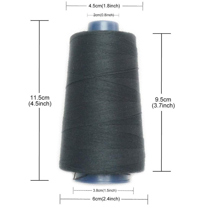 Luwigs Black Weaving Thread 100% Polyester for Making Wig Sewing Hair Weft Hair Extension 1pc (1pc, Black) - Image 4
